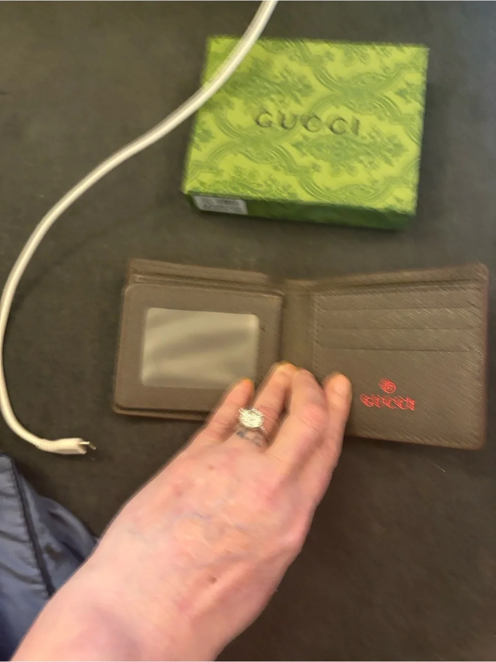 Gucci Brown GG Supreme Tiger Money Clip with Multicolor Tiger Motif